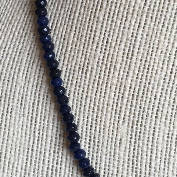 Beaded Blue Sapphire & Pink South Sea Pearl Necklace YGP 14-15g 70-75 Ctw - Picture 5 of 10